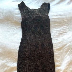 IRIS BLACK SPARKLY MINI DRESS